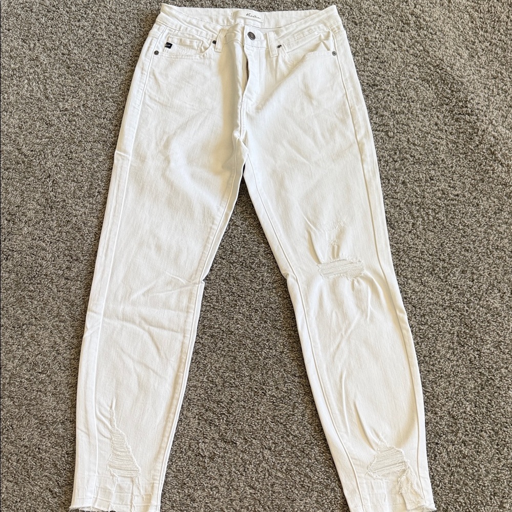 KanCan White Skinny Men’s Jeans with Light Distressing